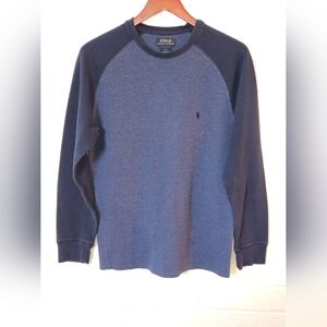 Polo Ralph Lauren Navy Blue Waffle Shirt